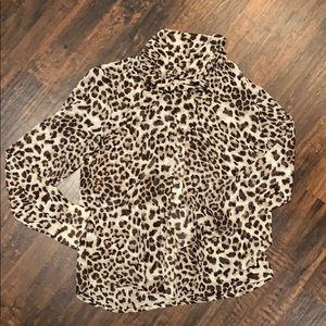Sheer leopard print blouse